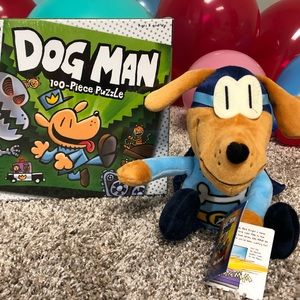 Dog Man Gift Puzzle & Plush Gift Set
